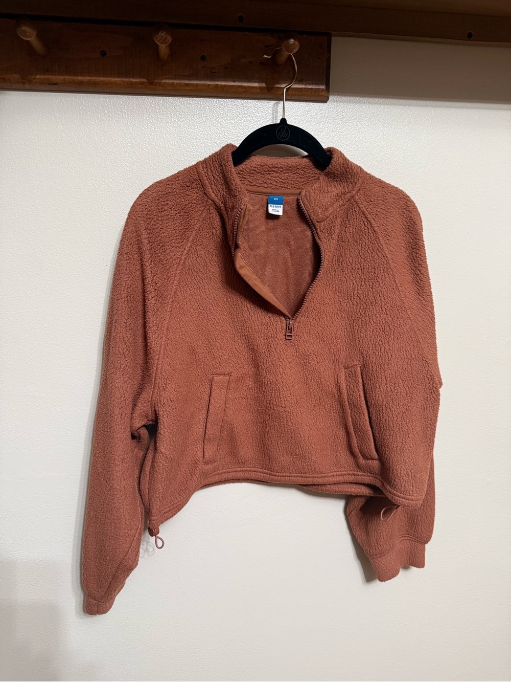 Old Navy Rust-Tone Half-Zip Sherpa Pullover Jacket